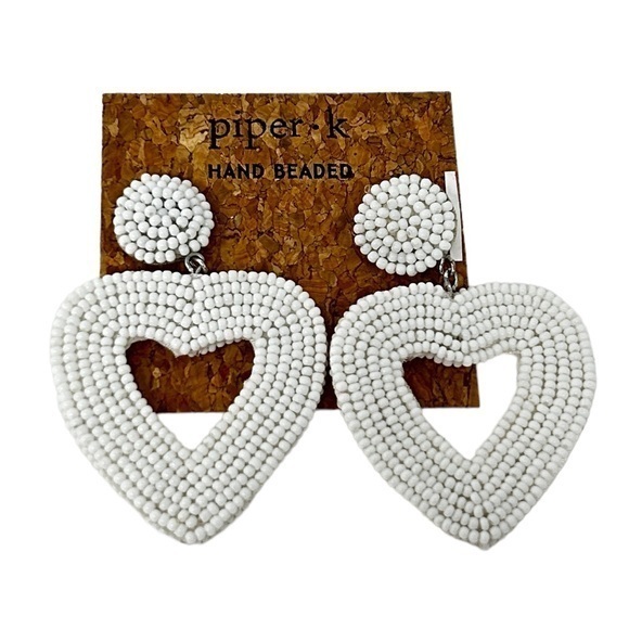 Piper K Jewelry - New Hearts Love Summer Hand Beaded Statement Boutique Earrings New with Tags